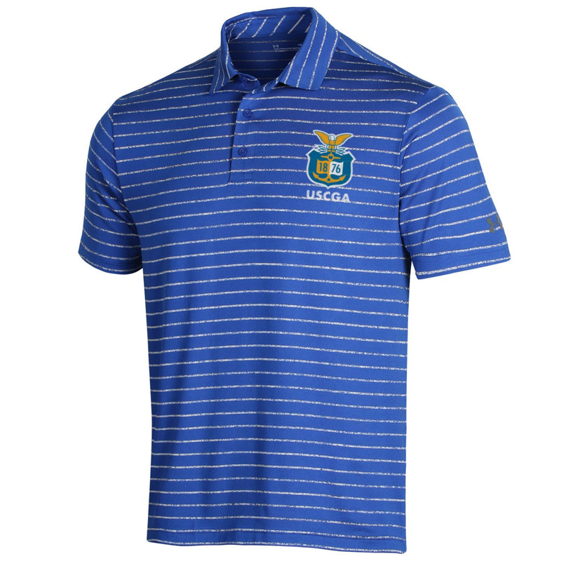 Coast Guard Academy Under Armour Mens Crest Playoff Tour Stripe Polo Shirt