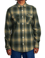 RVCA Mens Vesuvio Flannel Long Sleeve Button Down Shirt