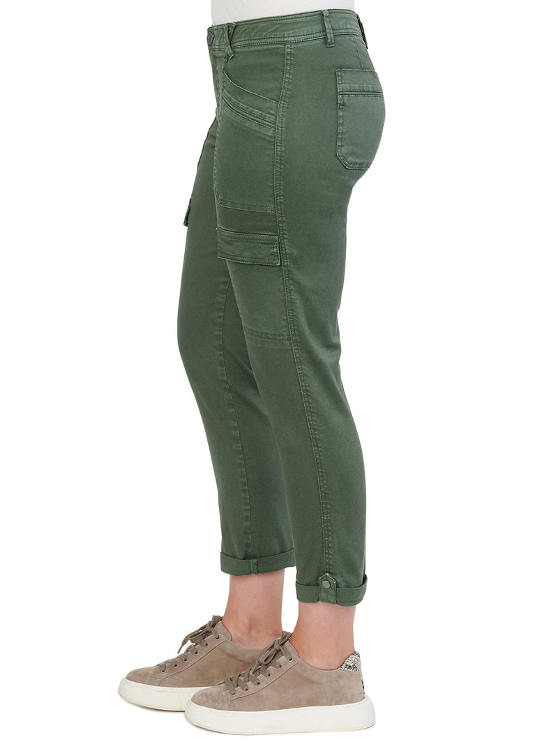 Democracy Womens "Ab"solution High Rise Roll Cuff Cargo Pocket Utility Pant