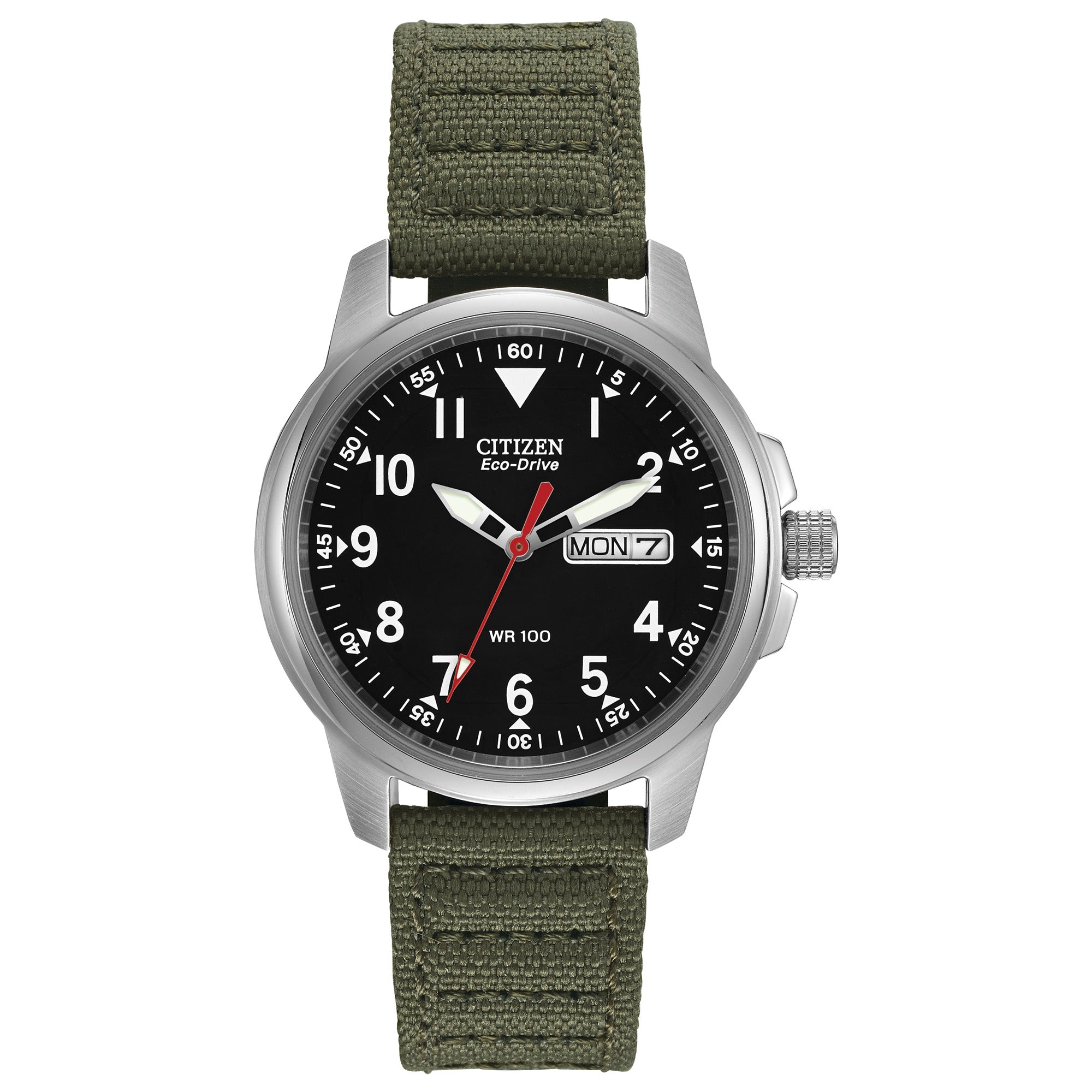 Citizen Mens Chandler Eco-Drive Watch - Green Nylon Strap