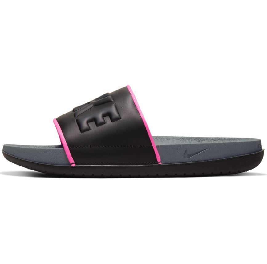 Nike pink and black slides hotsell