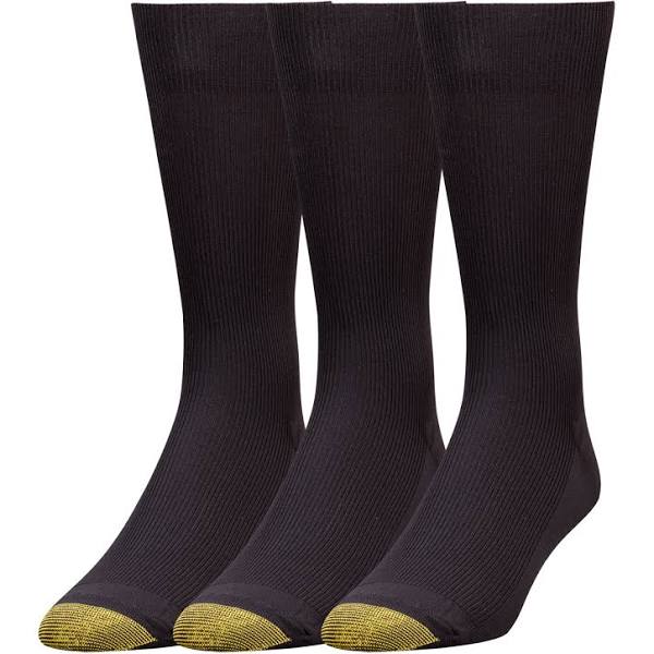 Gold Toe Metropolitan Calze Uomo Sopra Il Polpaccio - 3 Paia, Nylon Elasticizzato, Taglie 38,5-47