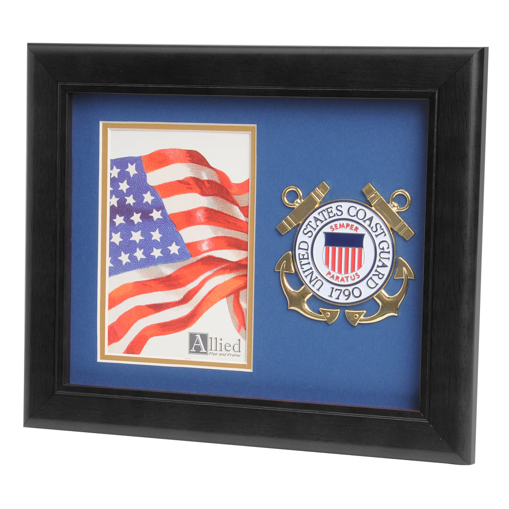 Coast Guard Allied Products Picture Frame Black - USCG Medallion Portrait