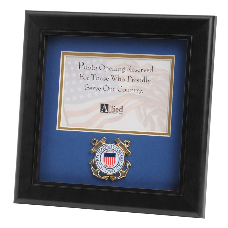 Coast Guard Allied Products Picture Frame Black - USCG Medallion Landscape