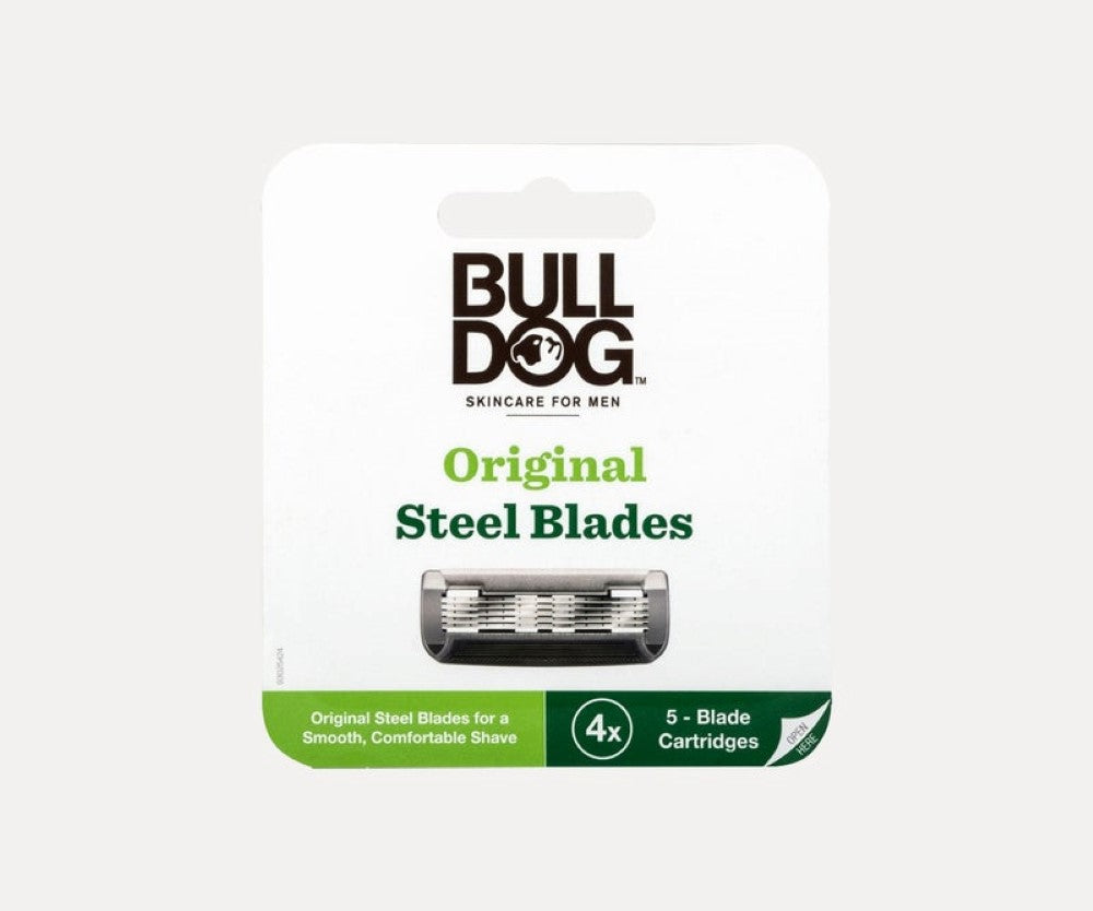 BULL DOG Skincare Original Steel Razor Blades Refills - 4 Count