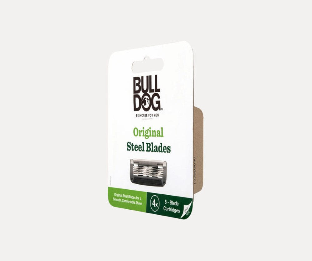 BULL DOG Skincare Original Steel Razor Blades Refills - 4 Count