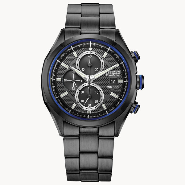 Citizen Mens Drive Eco-Drive Watch - Black Stainless Steel Bracelet