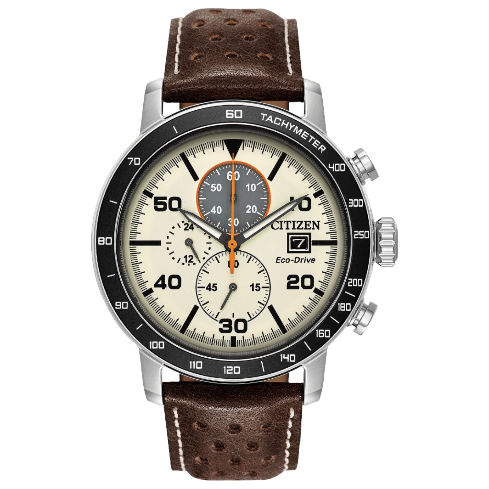 Citizen Mens Brycen Eco-Drive Watch - Brown Leather Strap