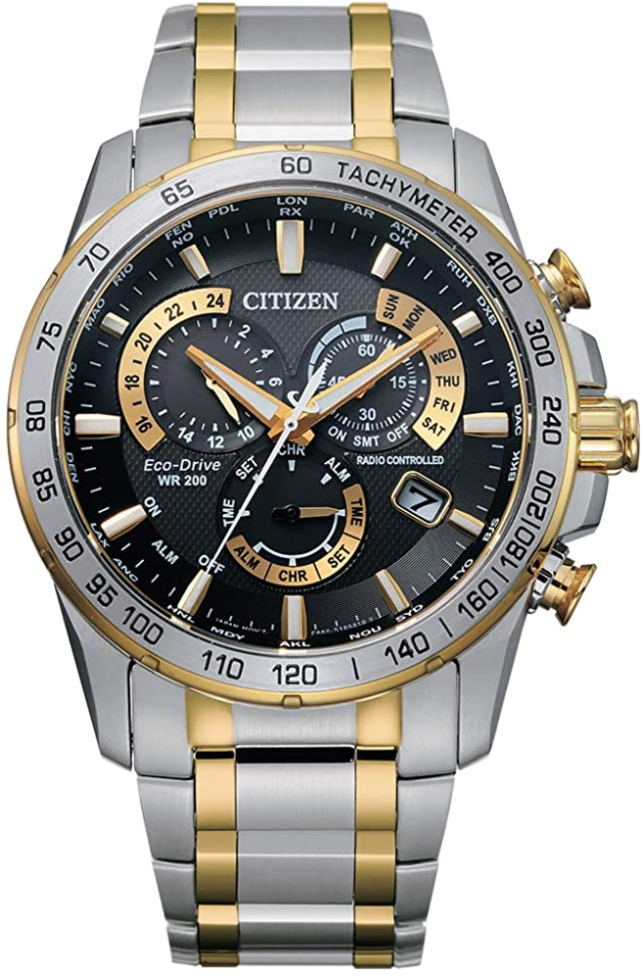 Citizen Mens Eco-Drive PCAT Quartz Watch - Two-Tone Stainless Steel Bracelet