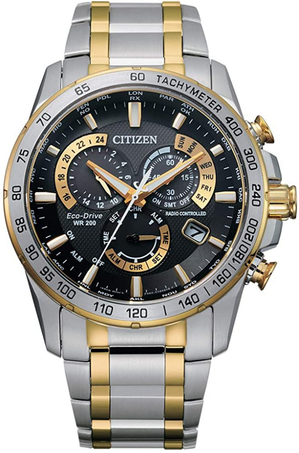 Citizen Mens Eco-Drive PCAT Quartz Watch - Two-Tone Stainless Steel Bracelet