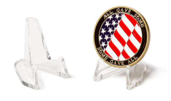 Challenge Coin Holder - Clear Plastic Easel Stands - Set of 2