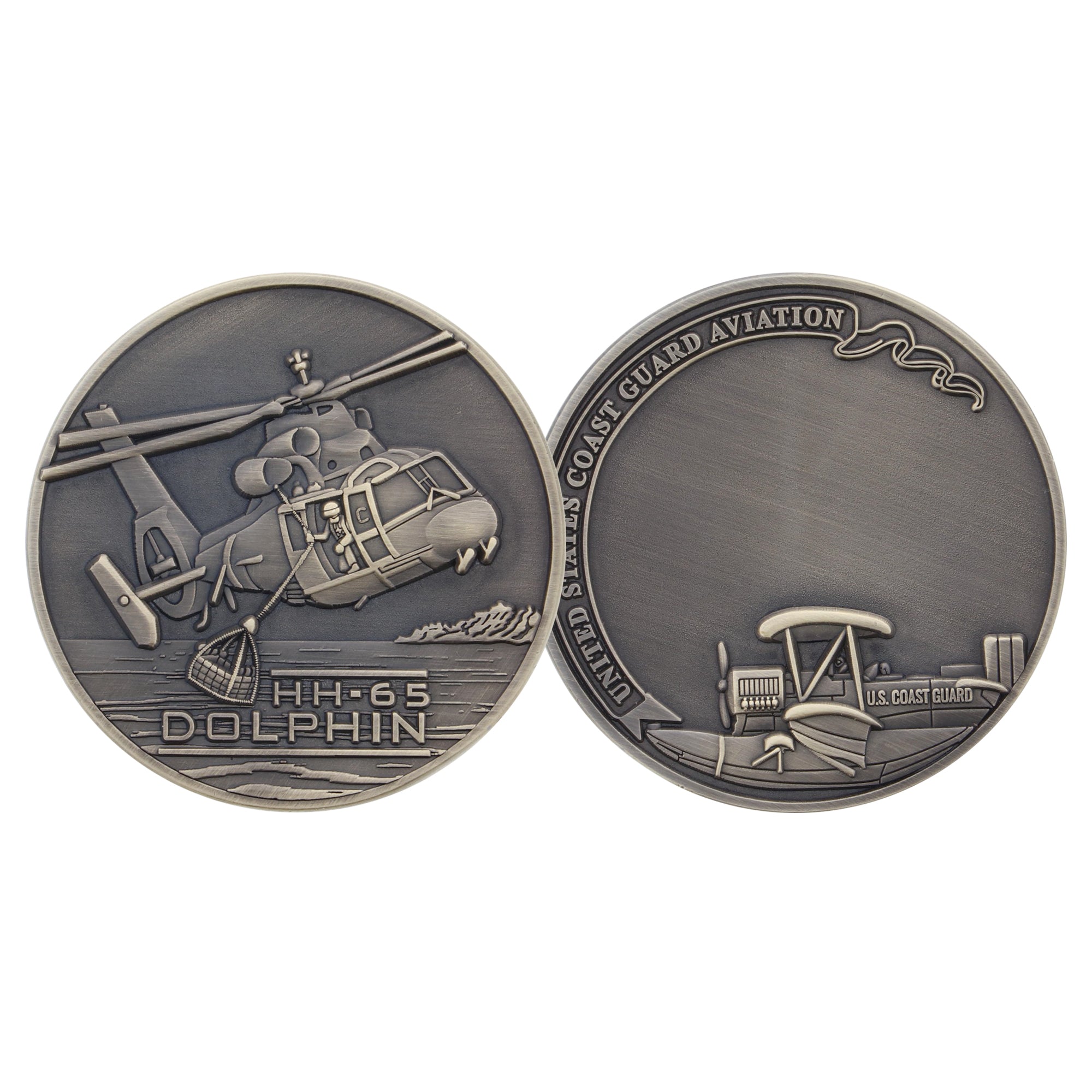 Coast Guard Challenge Coin - HH-65 Dolphin Engraveable