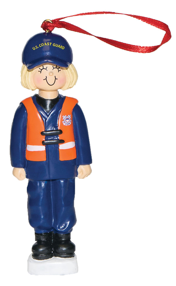 Coast Guard Ornament - Blonde Hair Female Figure
