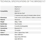 Brydge 9.7 Bluetooth Keyboard for 5th Gen Apple iPad, Pro 9.7, Air 1 & 2 (Space Gray)