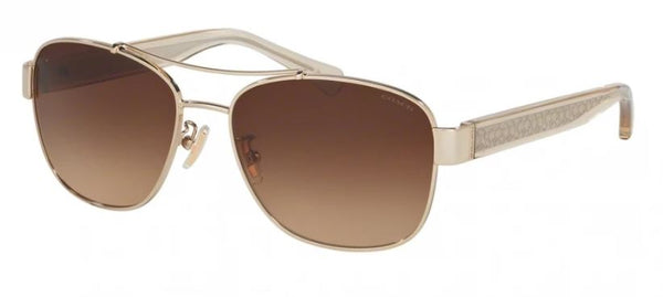 Coach Pilot Non-Polarized Sunglasses - Light Gold/Crystal Light Brown/Brown Gradient