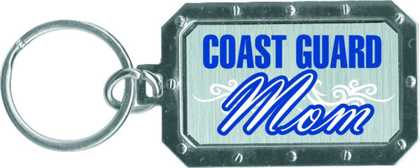 Coast Guard Mom Metal Keychain