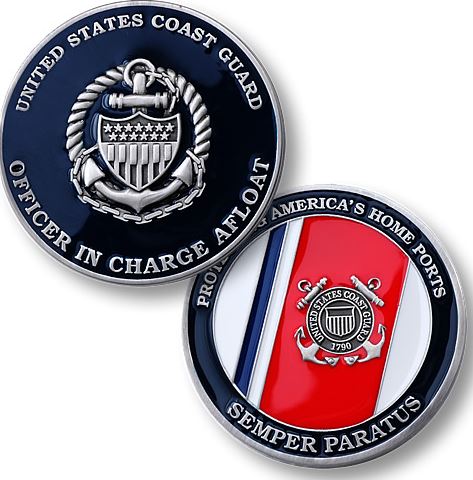 Coast Guard Challenge Coin - Coast Guard Officer In Charge Afloat