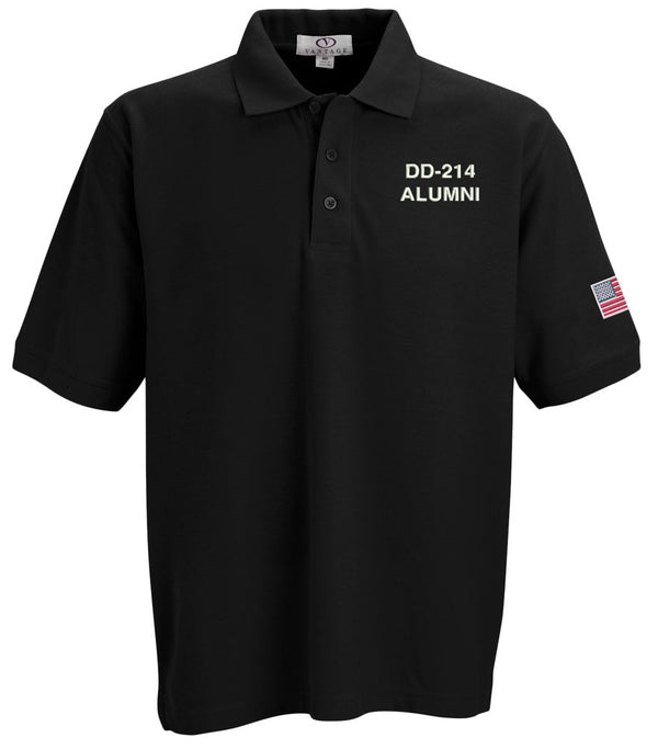 Coast Guard Mens DD-214 Alumni Short Sleeve Polo Shirt