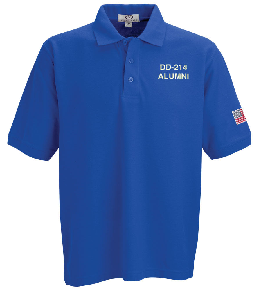 Coast Guard Mens DD-214 Alumni Short Sleeve Polo Shirt