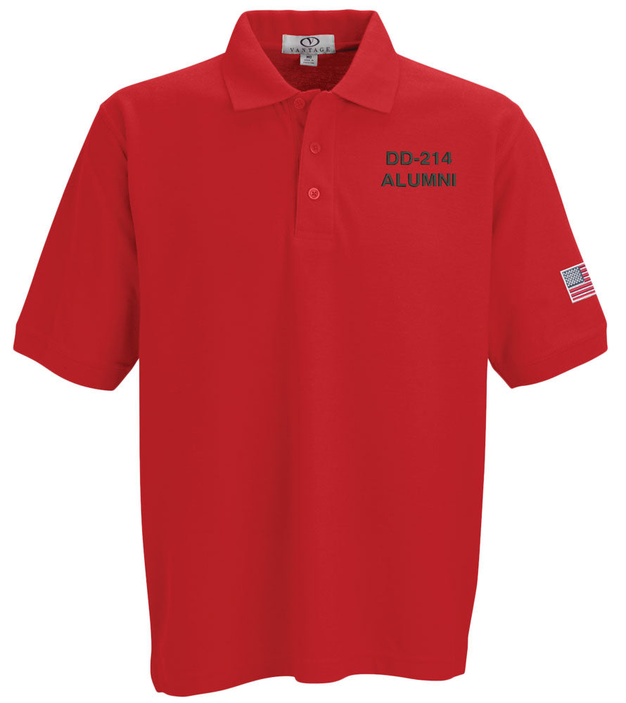 Coast Guard Mens DD-214 Alumni Short Sleeve Polo Shirt