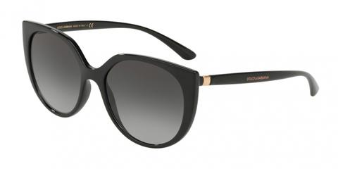 Dolce & Gabbana Butterfly Oval Black Frame - Gray Gradient Lens - Non Polarized Sunglasses