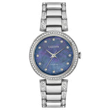 Citizen Womens Silhouette Crystal Eco-Drive Watch - Silver-Tone Stainless Steel Bracelet