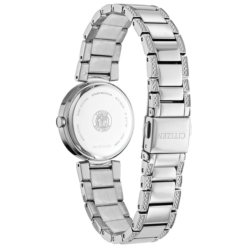 Citizen Womens Silhouette Crystal Eco-Drive Watch - Silver-Tone Stainless Steel Bracelet