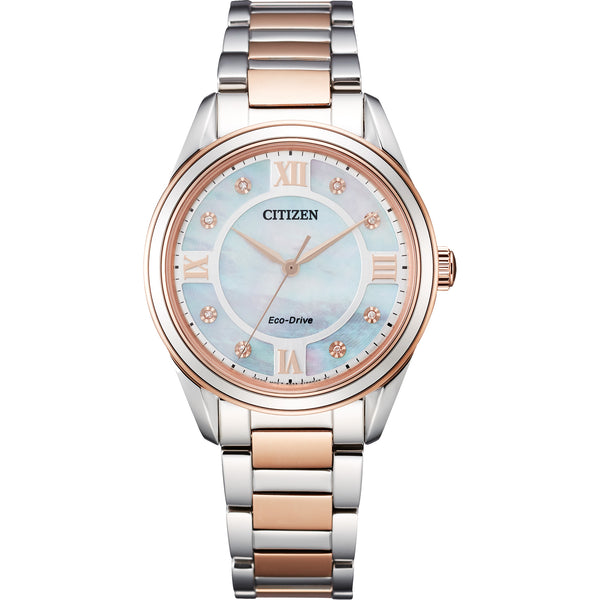 Citizen Womens Arezzo Eco-Drive Watch - Silver-Tone Stainless Steel Bracelet