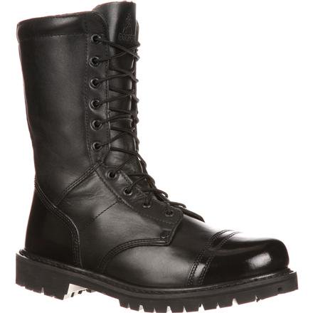 Rocky Side Zipper Black Jump Boots