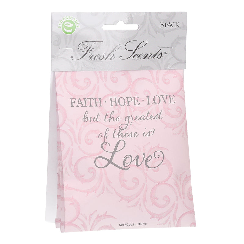 Willowbrook Fresh Scents Faith, Hope, Love Sachet - 3 Pack