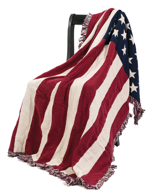 American Flag Afghan Throw