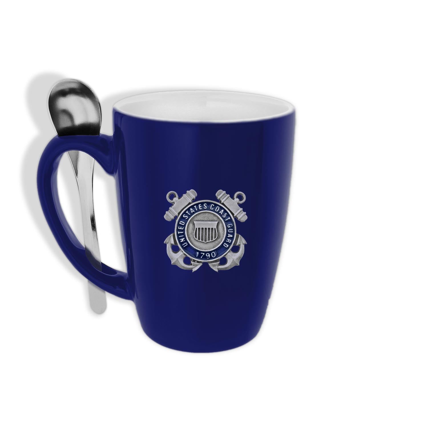 Coast Guard Sparta Pewter Ceramic Mug with Spoon