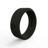 QALO Womens Black Modern Silicone Ring - Size 5