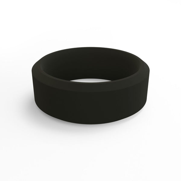 QALO Womens Black Modern Silicone Ring - Size 5