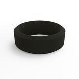 QALO Womens Black Modern Silicone Ring - Size 8