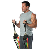 GoFit Pro Gym-in-a-Bag Round Resistance Bands with Handles, Straps, Door Anchor and DVD