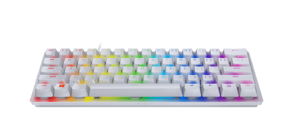 Razer Huntsman Mini - 60% Optical Gaming Keyboard Mercury - Clicky Purple Switch