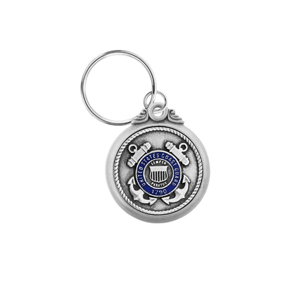 Coast Guard Sparta Pewter Insert Keychain