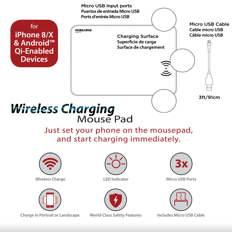 Mobile Edge Wireless Charging Mouse Pad