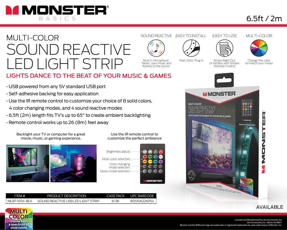Monster Multi-Color Sound Reactive LED Light Strip