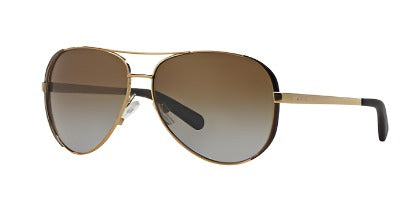 Michael Kors Womens Chelsea Polarized Sunglasses - Gold/Dark Chocolate Brown/Brown Gradient