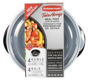Rubbermaid Food Storage TakeAlongs Round Containers - 4 Cup - 4 Piece
