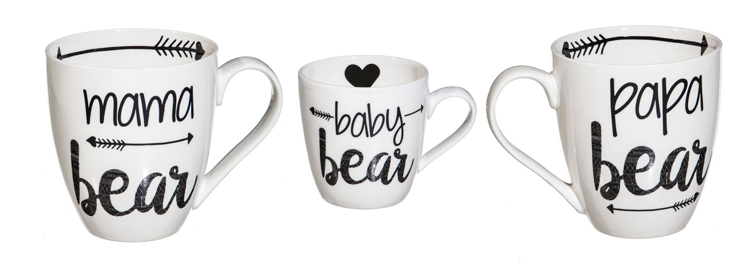Evergreen Bear Family Ceramic Cup Gift Set