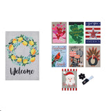 Evergreen Seasonal Burlap Flag - Set of 8