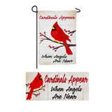 Evergreen When Angels Are Near Garden Burlap Flag and Sassafras Mat Set