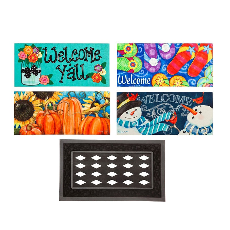 Evergreen Sassafras Seasonal Interchangeable Doormats - Set of 5