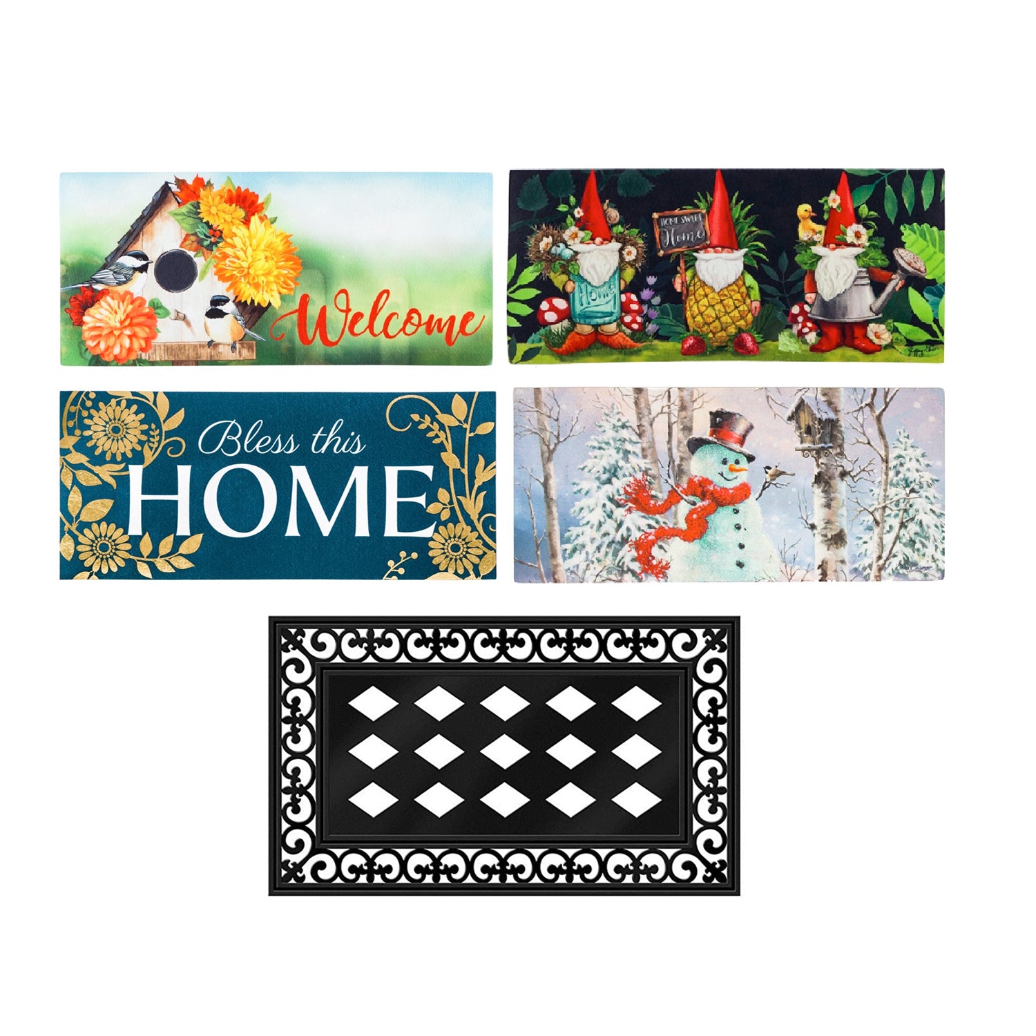 Evergreen Seasonal Sassafras Mats - Set of 5