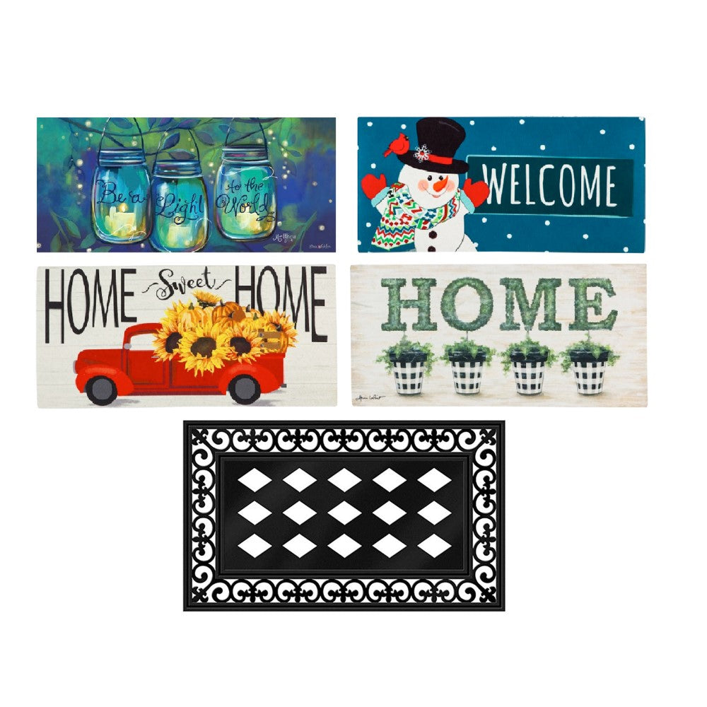 Evergreen Sassafras Seasonal Interchangeable Doormats - Set of 5