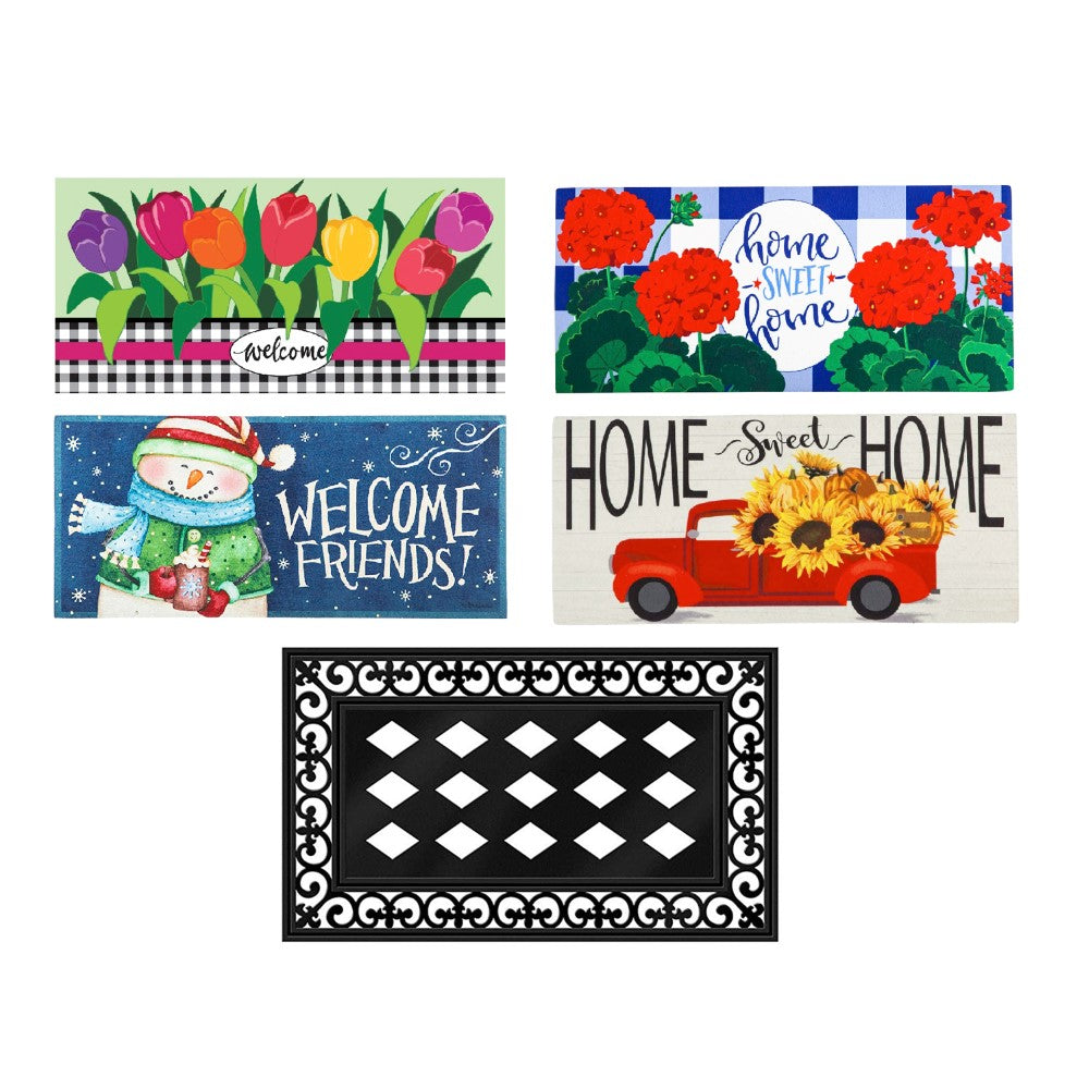 Evergreen Sassafras Seasonal Interchangeable Doormats - Set of 5