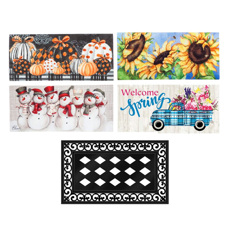 Evergreen Sassafras Seasonal Interchangeable Doormats - Set of 5